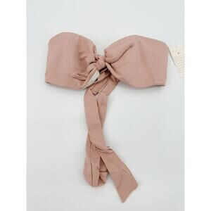 Eberjey So Solid Lolita Ropu Pink Bandeau Bikini Top Women's Size Small S NWT